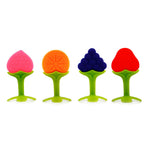 Chanak Baby Silicone Fruit Teether for Toddlers (Orange, Red, Blue & Pink) - chanak
