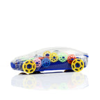 Chanak Transparent Gear Car for Kids, Concept Gear Car with Music and Light Toy for Kids, 3D Concept Plastic Car with 360 Degree Rotation, Suitable for Kids Above 3 Years, BIS Approved (Dark Blue)