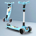 Chanak Go Rider Kick Scooter for Kids LED Light 3 Wheel Foldable Scooter with Rear Break 4 Height Adjustable with Lock for Boy & Girl 5+ Age Kids (Black-Blue) chanak