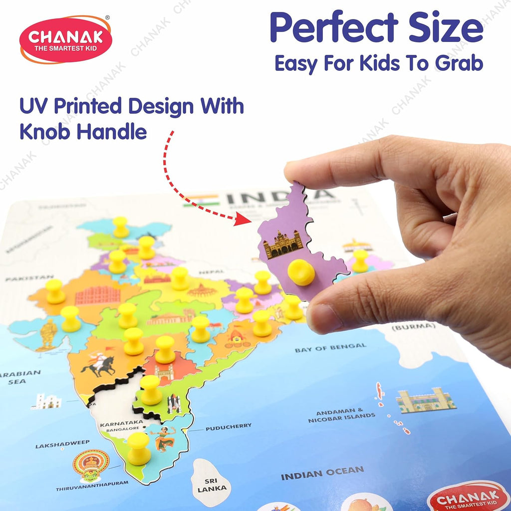 Chanak Wooden India Map Puzzle