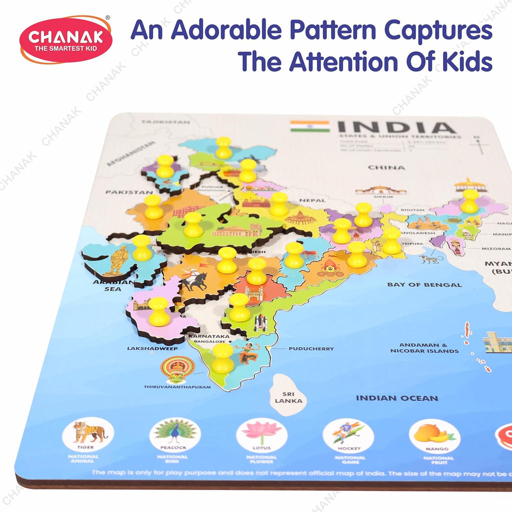 Chanak Wooden India Map Puzzle