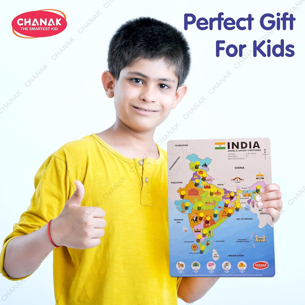 Chanak Wooden India Map Puzzle