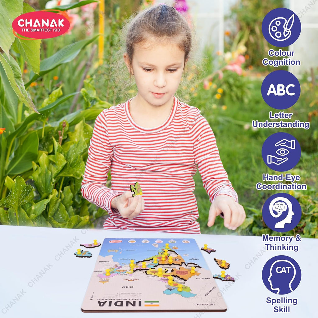 Chanak Wooden India Map Puzzle