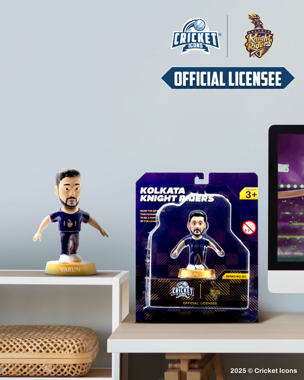 Chanak Cricket Icons Action Figure Varun Chakaravarthy Kolkata Knight Riders Collectible Miniature, IPL Edition 360° Rotatable Head, KKR Cricket Player for Fans & Kids, Gift & Collectors Pack of 1 chanak