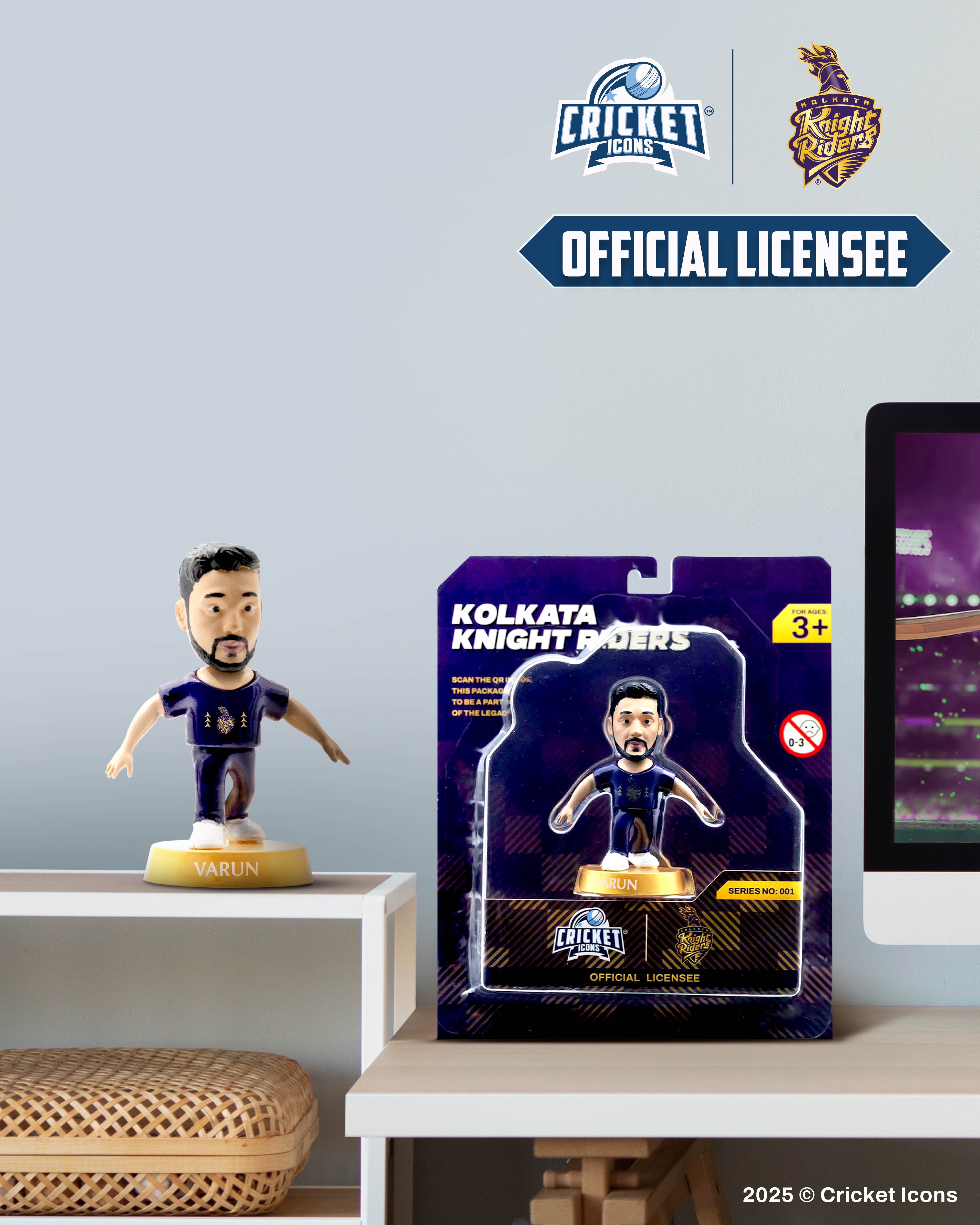 Chanak Cricket Icons Action Figure Varun Chakaravarthy Kolkata Knight Riders Collectible Miniature, IPL Edition 360° Rotatable Head, KKR Cricket Player for Fans & Kids, Gift & Collectors Pack of 1 chanak