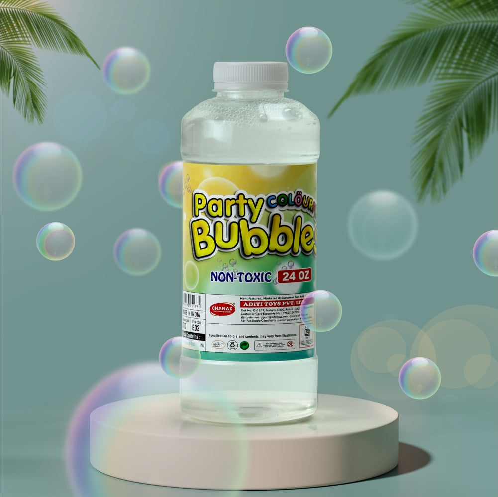Chanak Bubble Solution Refill 750ml for Kids 3+ Years | Colorful Bubble Maker Liquid – BIS Approved (Pack of 1)