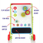 Chanak Wooden Baby Walker 6-in-1 - Activity Panel Close Up - chanak