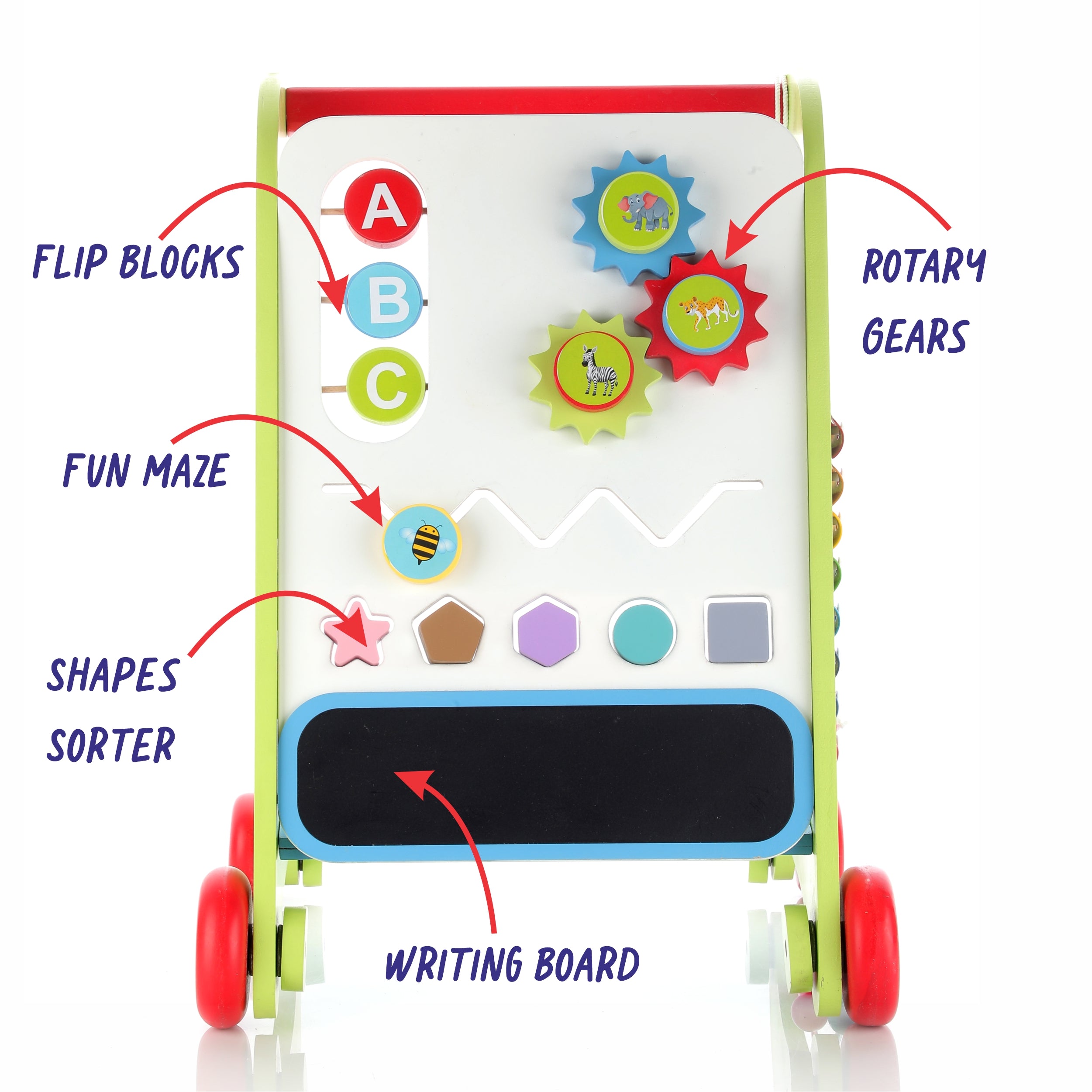 Chanak Wooden Activity Baby Walker (6-in-1, 1+ Years)