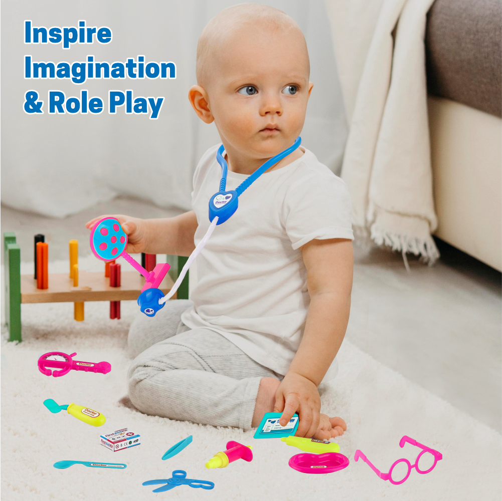 Chanak Doctor Kit for Kids 3+ Years | Pretend Play Set with Foldable Suitcase – BIS Approved (Blue)