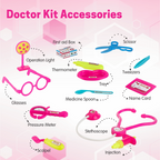 Chanak Doctor Playset for Kids, Pretend Play Doctor Set with Foldable Suitcase for Kids, Doctor Kit Toyset for Kids Above 3 Years, BIS Approved. (Pink) chanak