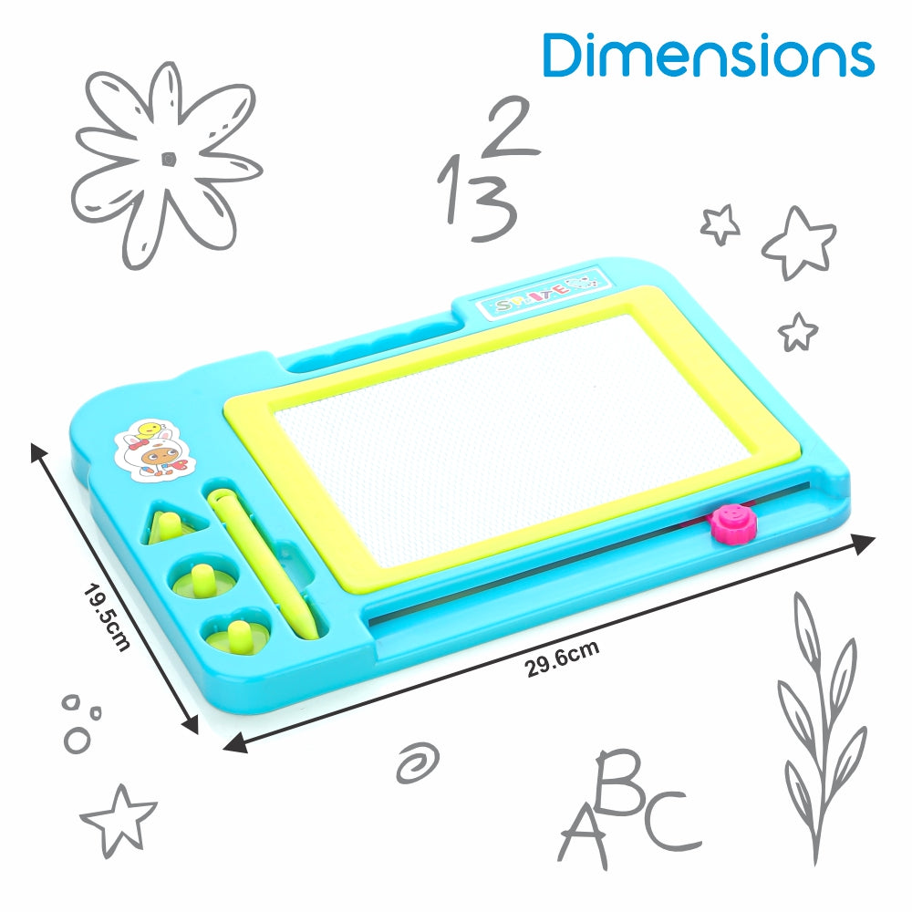 Chanak's Magnetic Slate Board for Learning Writing and Drawing, Magnetic Pen and Stamps (SkyBlue) Aditi Toys Pvt. Ltd.