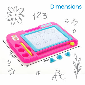 Chanak's Magnetic Slate Board for Learning Writing and Drawing, Magnetic Pen and Stamps (Pink) Aditi Toys Pvt. Ltd.