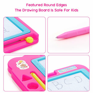 Chanak's Magnetic Slate Board for Learning Writing and Drawing, Magnetic Pen and Stamps (Pink) Aditi Toys Pvt. Ltd.