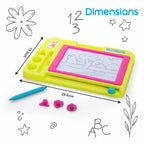 Chanak's Magnetic Slate Board for Learning Writing and Drawing, Magnetic Pen and Stamps (Yellow) Aditi Toys Pvt. Ltd.