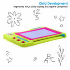 Chanak's Magnetic Slate Board for Learning Writing and Drawing, Magnetic Pen and Stamps (Yellow) Aditi Toys Pvt. Ltd.