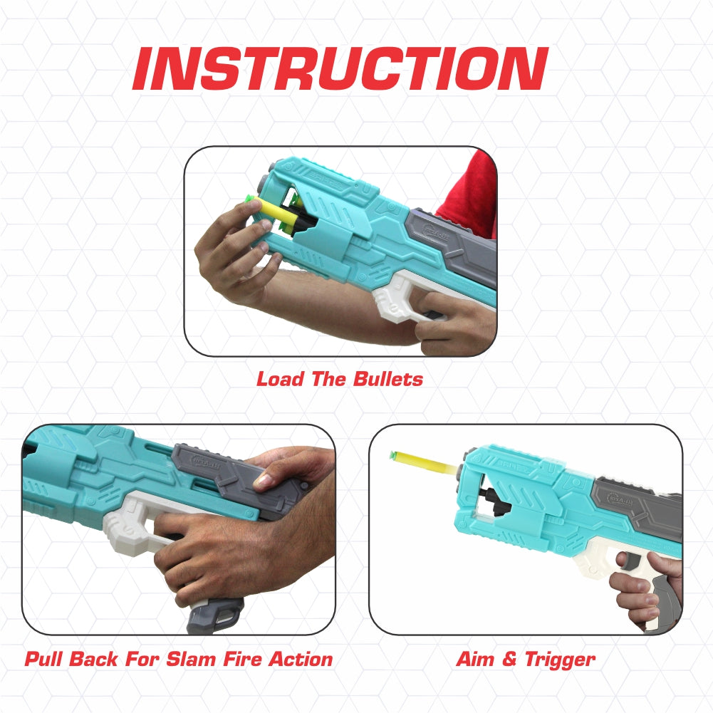 Chanak Six-Dart Rapid Fire Blaster Toy-Gun (Light Blue) 🔫