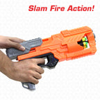 Chanak High Performance Six Fire Gun, Toy Blaster Gun With 6 Dart Rotating Drum, Hi-Arm Toy Gun For Kids Above 6 years, Accurate Upto 45 Feet, Includes 10 Soft Bullet Darts, BIS Approved. (Orange)