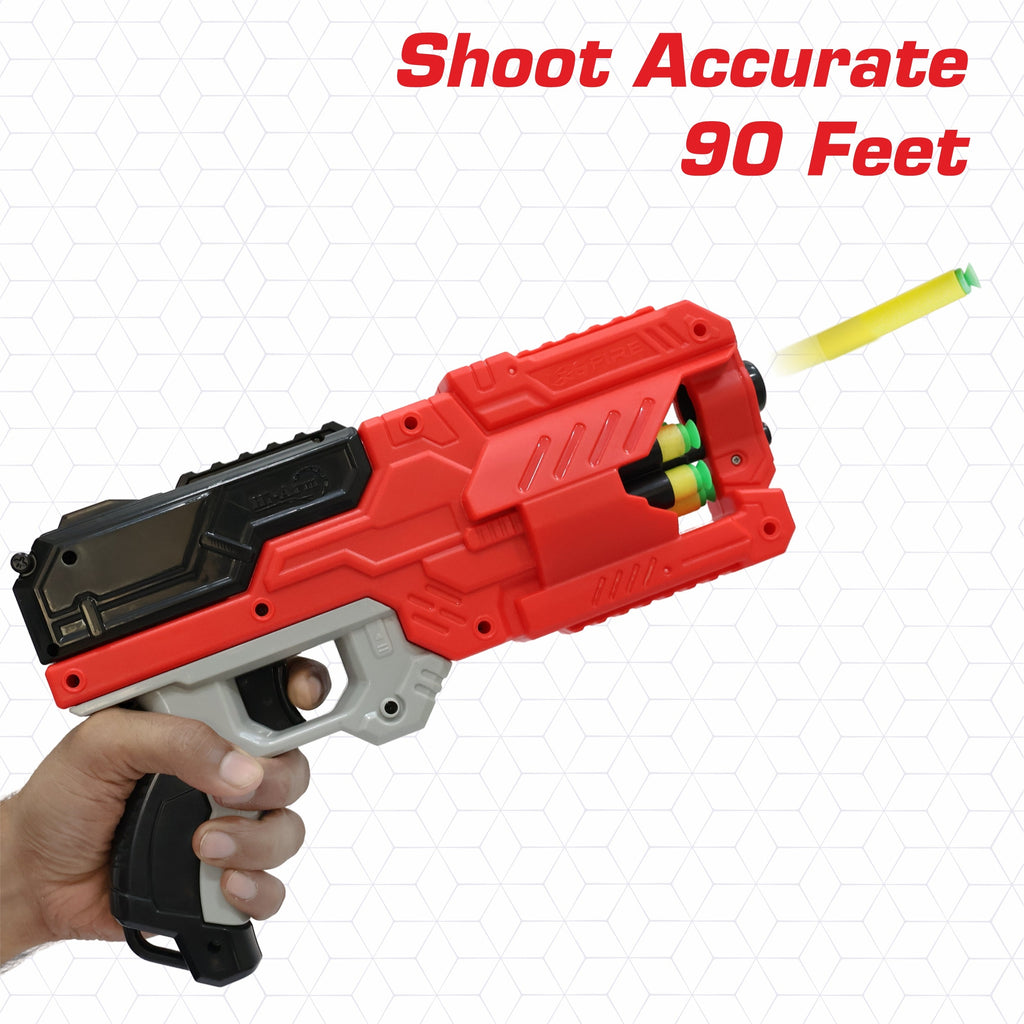 Chanak Six-Dart Rapid Fire Blaster Toy Gun Red Aditi Toys Pvt. Ltd.