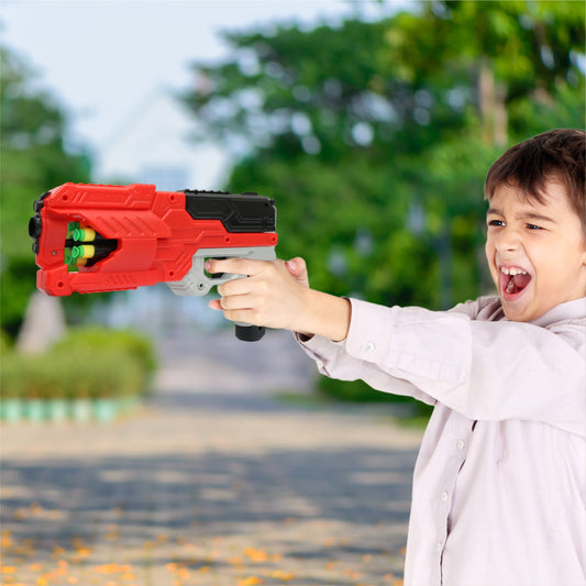 Chanak Six-Dart Rapid Fire Blaster Toy Gun Red Aditi Toys Pvt. Ltd.