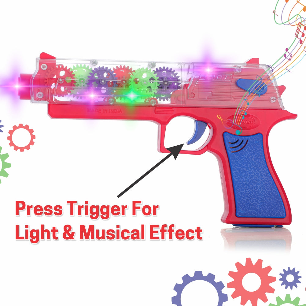 Chanak Gear Gun Red | Musical Light & Vibration Toy Gun for Kids chanak Chanak Gear Gun Red | Musical Light & Vibration Toy Gun for Kids chanak