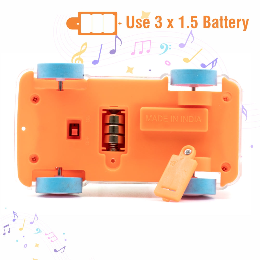 Chanak Transparent Gear Bus for Kids (Orange)