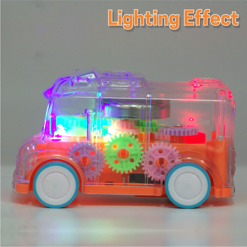Chanak Transparent Gear Bus Orange - Child Playing - chanak