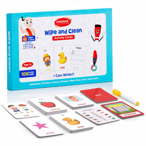 Chanak Wipe & Clean Toy for Kids, Educational Activity Flashcards - chanak