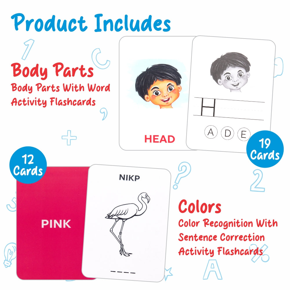 Chanak Wipe & Clean Toy for Kids, Educational Activity Flashcards - chanak