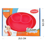 Chanak Baby Food Oval Tray - Silicon Plate with Multiple Compartments & Two Spoons (Pink) Aditi Toys Pvt. Ltd.