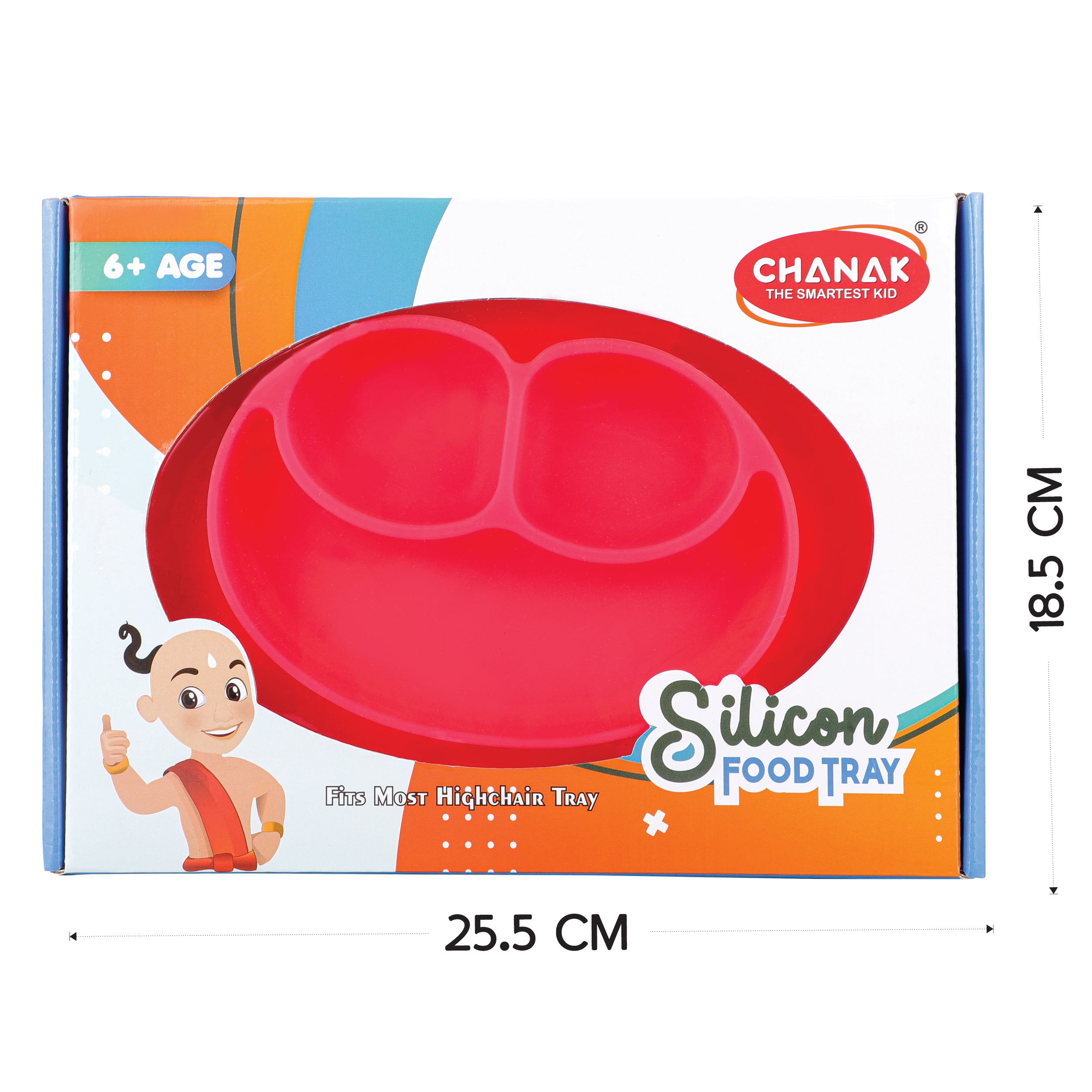 Chanak Baby Food Oval Tray - Silicon Plate with Multiple Compartments & Two Spoons (Pink) Aditi Toys Pvt. Ltd.