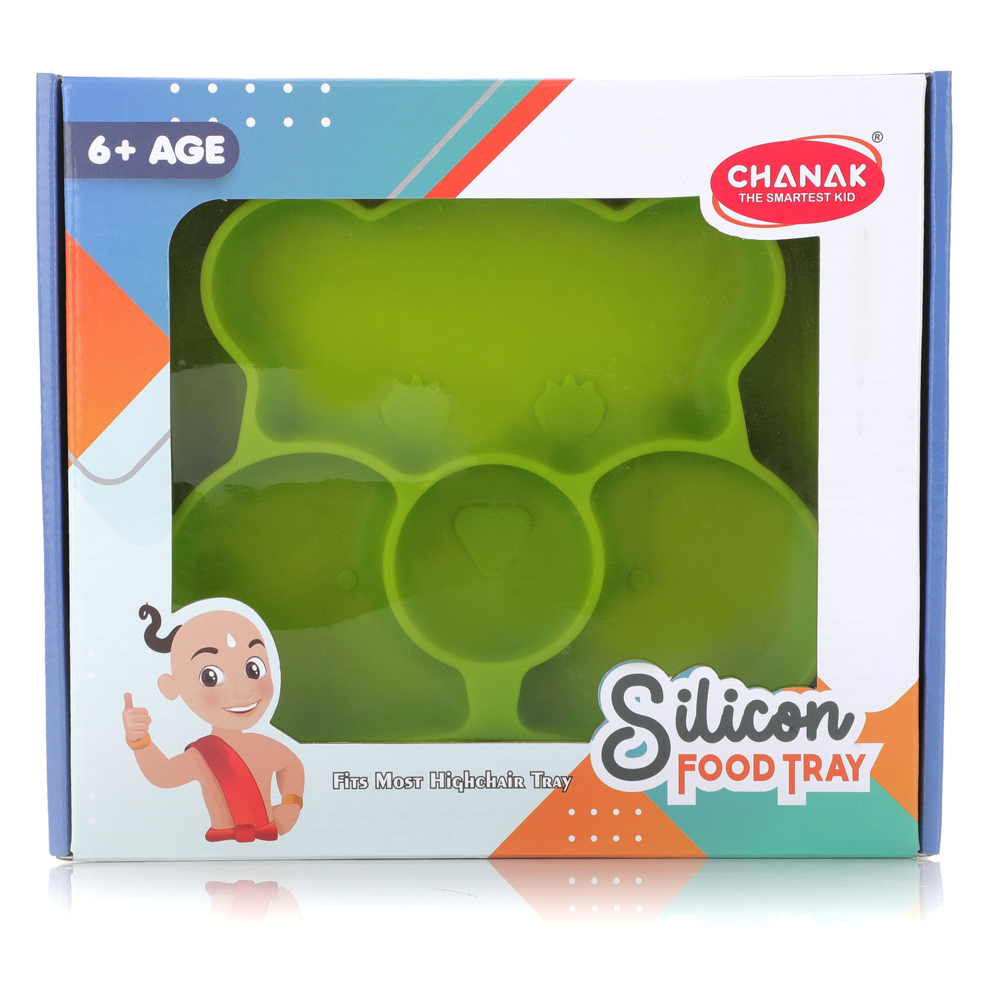 Chanak Baby Food Tray - Silicon Plate with Multiple Compartments & Two Spoons (Light Green) Aditi Toys Pvt. Ltd.