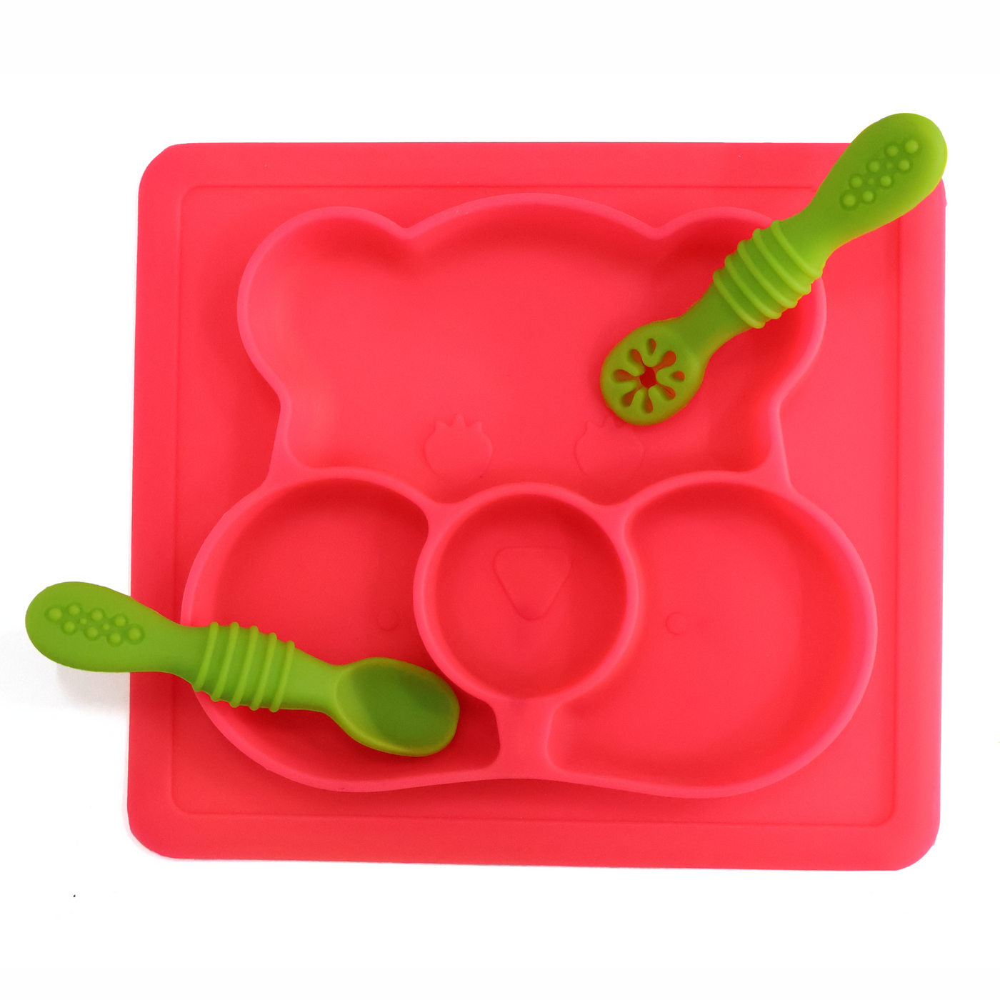 Chanak Baby Food Tray - Silicon Plate with Multiple Compartments & Two Spoons (Pink) Aditi Toys Pvt. Ltd.