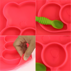 Chanak Baby Food Tray - Silicon Plate with Multiple Compartments & Two Spoons (Pink) Aditi Toys Pvt. Ltd.