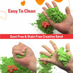 Chanak 1kg Creative Sand Box For Kids, Sand Kit With 5 Large Moulds & 8 Small Moulds, Non-Toxic And Stain Free Sand For Kids For Indoor And Outdoor Kid Activity, Suitable For Kids Above 3 Years, (1KG Sand Kit)