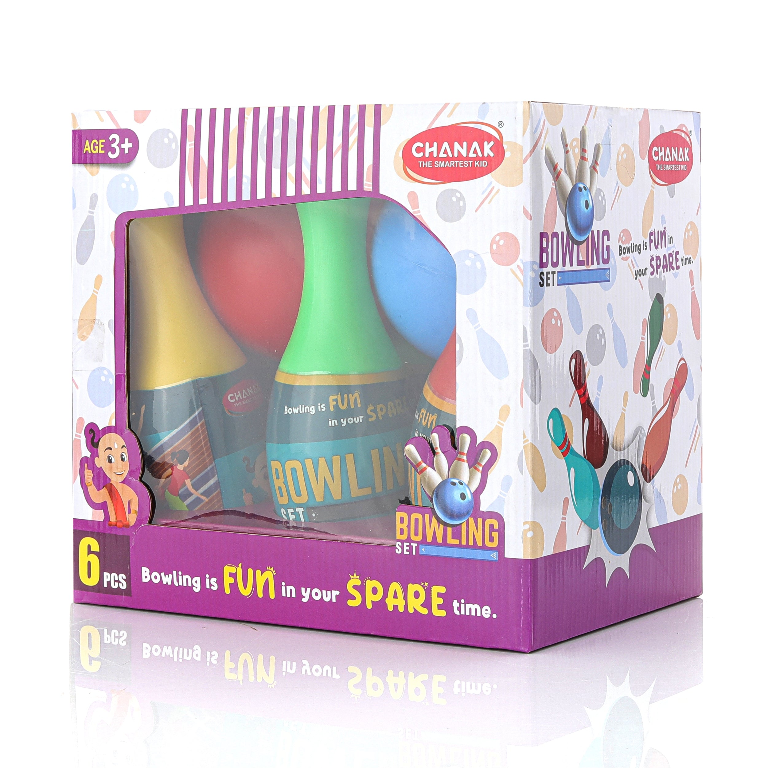 Chanak Plastic Bowling Game Set with 6 Pin and 2 Ball Indoor & Outdoor Play Aditi Toys Pvt. Ltd.