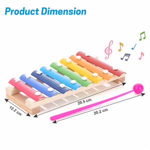 Chanak Wooden Xylophone Musical Toy with 8 Metal Nodes and 1 Mallet Aditi Toys Pvt. Ltd.