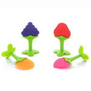 Chanak Baby Silicone Fruit Teether for Toddlers (Orange, Red, Blue & Pink) Aditi Toys Pvt. Ltd.