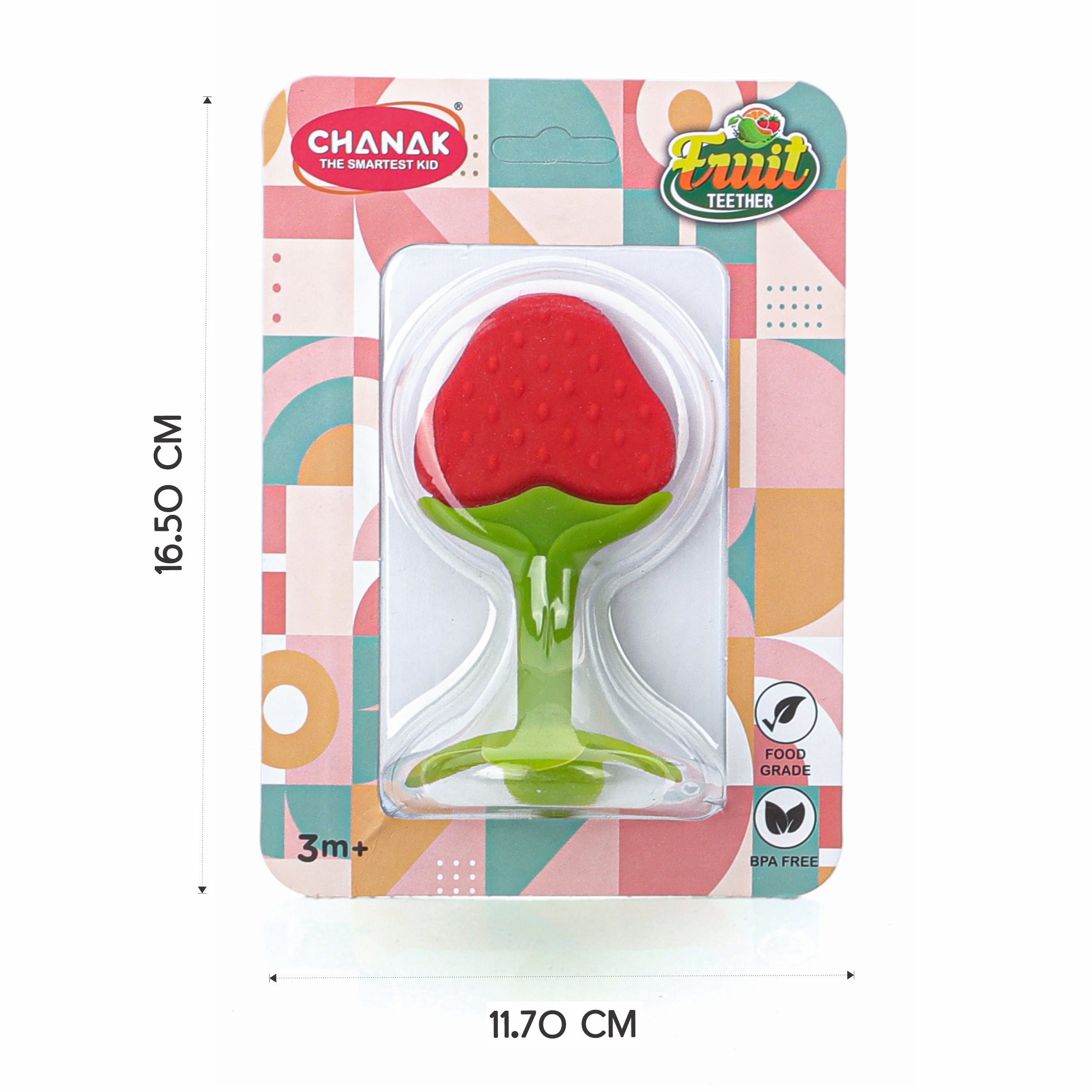 Chanak Baby Silicone Fruit Teether for Toddlers (Orange, Red, Blue & Pink) Aditi Toys Pvt. Ltd.