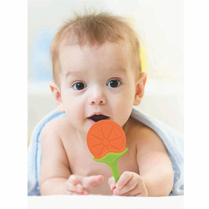 Chanak Baby Silicone Fruit Teether for Toddlers (Orange & Blue) Aditi Toys Pvt. Ltd.