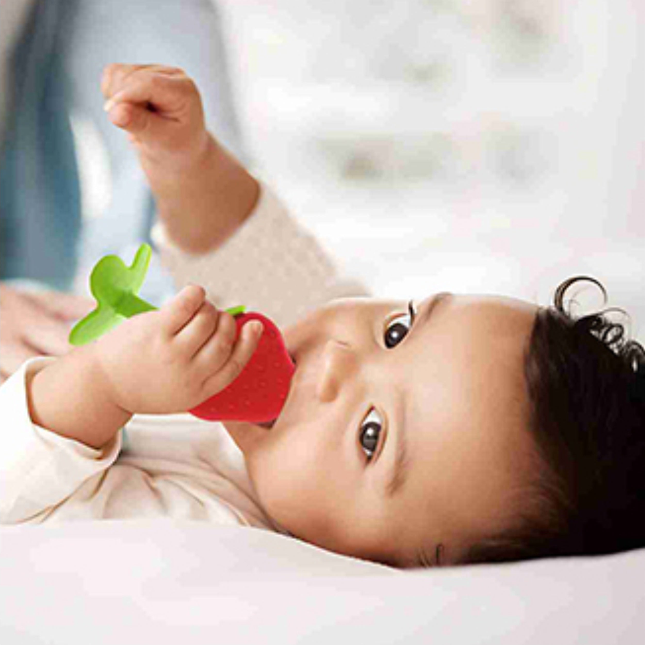 Chanak Baby Silicone Fruit Teether for Toddlers (Orange & Red) Aditi Toys Pvt. Ltd.