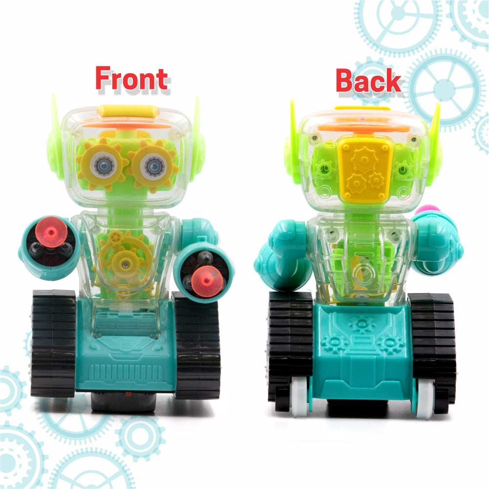 Chanak Gear Robot Car Blue - Moving Gears Detail - chanak