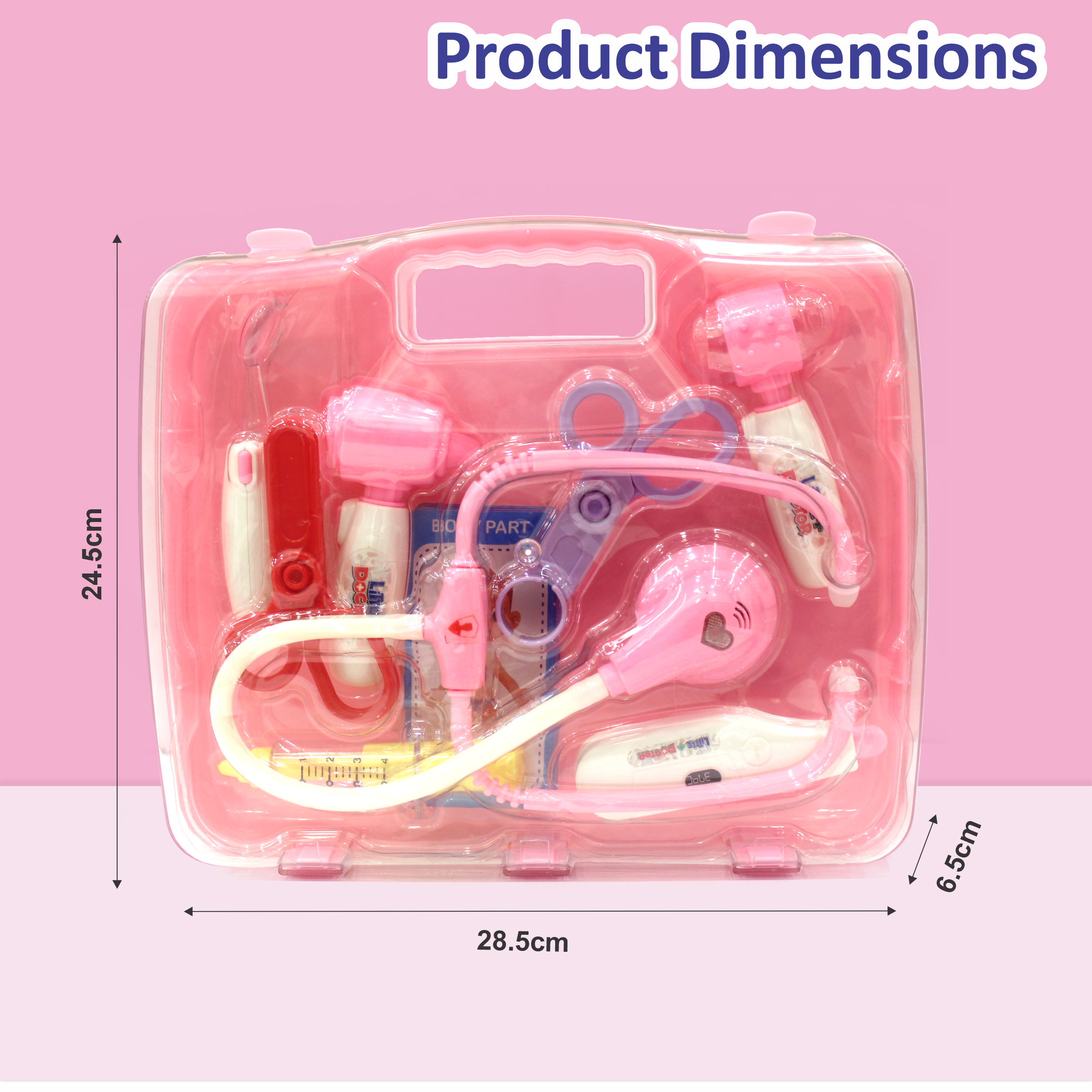 Doctor set Transparent Briefcase (Pink)