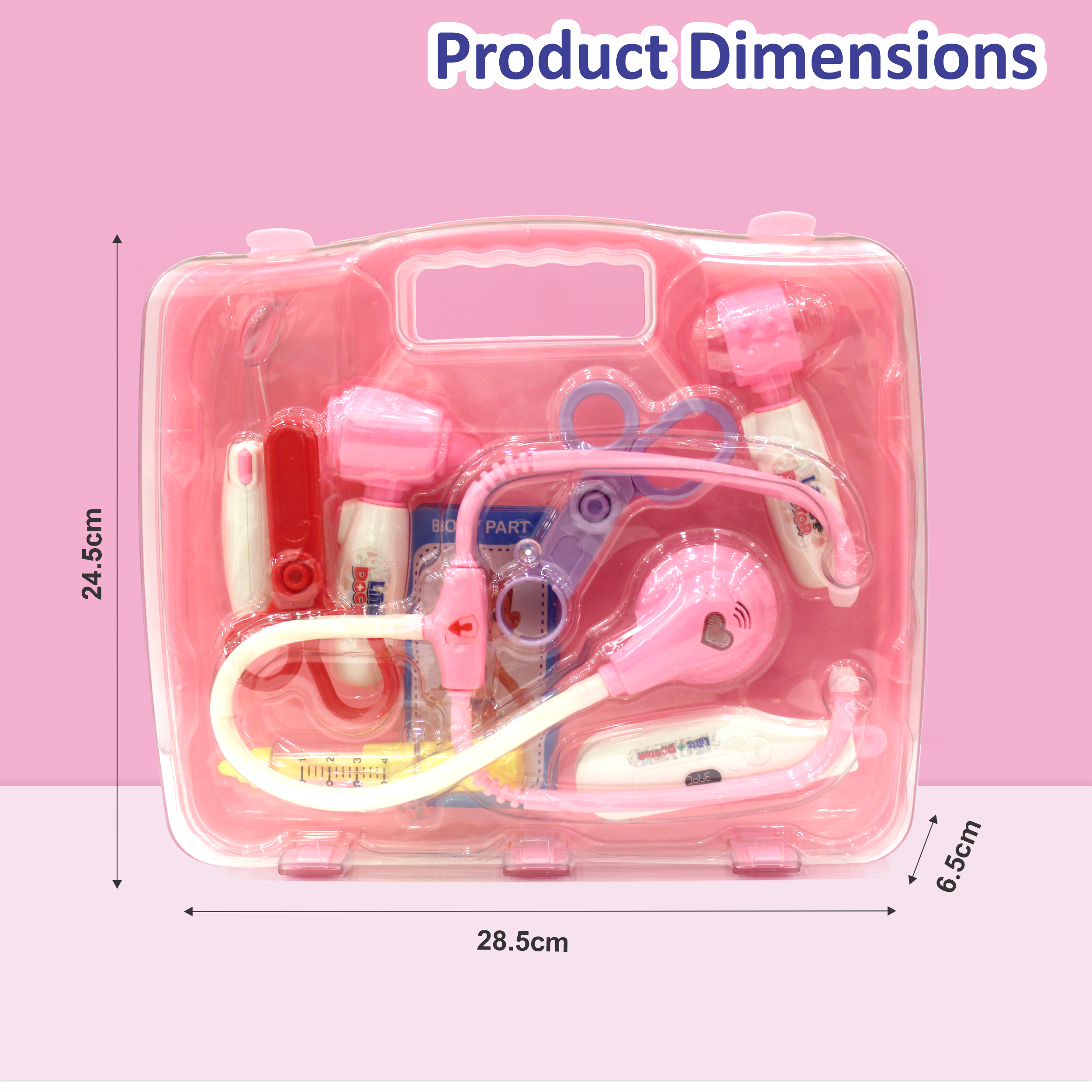 Chanak’s LED Light Doctor Kit for Kids – 28-Piece Toy Set with Sound & Flashing Stethoscope, Thermometer, Otoscope, Hammer, Mirror, Flashcards – Educational Pretend Play Set for Boys & Girls (Age 3+) chanak
