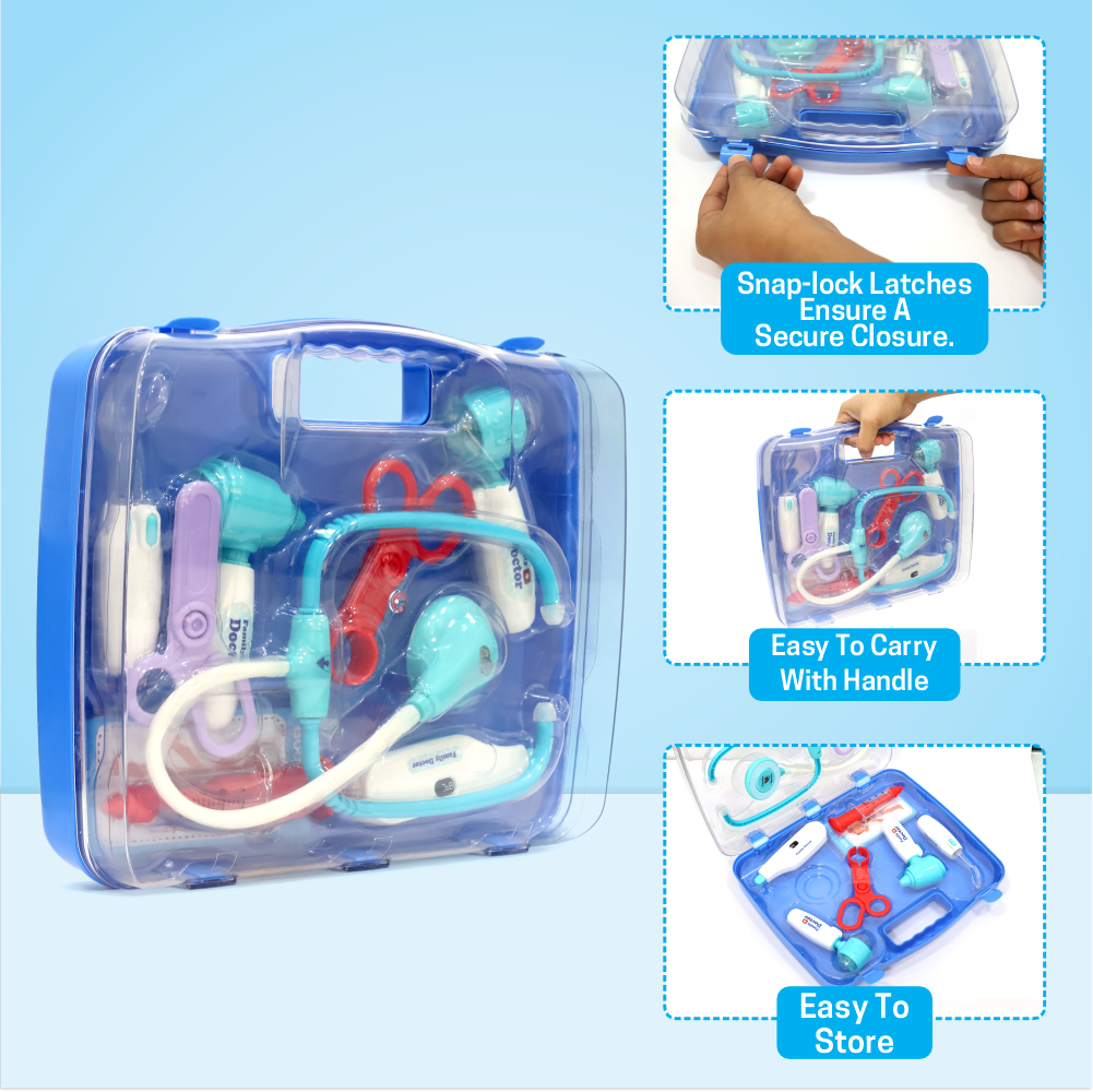 Chanak’s LED Light Doctor Kit for Kids – 28-Piece Toy Set with Sound & Flashing Stethoscope, Thermometer, Otoscope, Hammer, Mirror, Flashcards – Educational Pretend Play Set for Boys & Girls (Age 3+) chanak