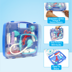 Chanak’s LED Light Doctor Kit for Kids – 28-Piece Toy Set with Sound & Flashing Stethoscope, Thermometer, Otoscope, Hammer, Mirror, Flashcards – Educational Pretend Play Set for Boys & Girls (Age 3+) chanak