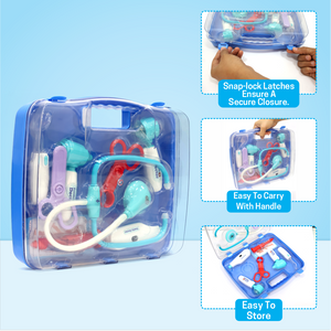 Chanak’s LED Light Doctor Kit for Kids – 28-Piece Toy Set with Sound & Flashing Stethoscope, Thermometer, Otoscope, Hammer, Mirror, Flashcards – Educational Pretend Play Set for Boys & Girls (Age 3+) chanak