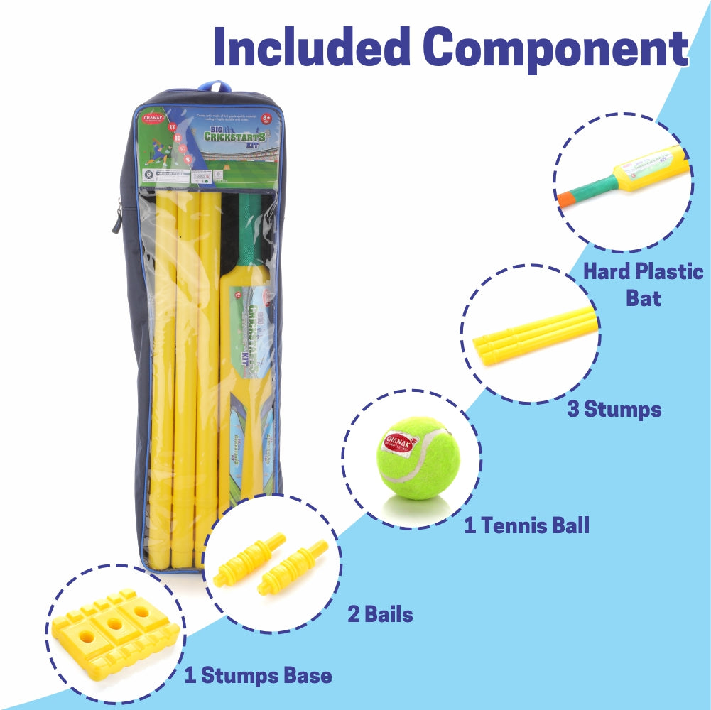 Chanak Big Cricket Kit for Boys & Girls Cricket Set (Bat+Ball+Stump) Aditi Toys Pvt. Ltd.