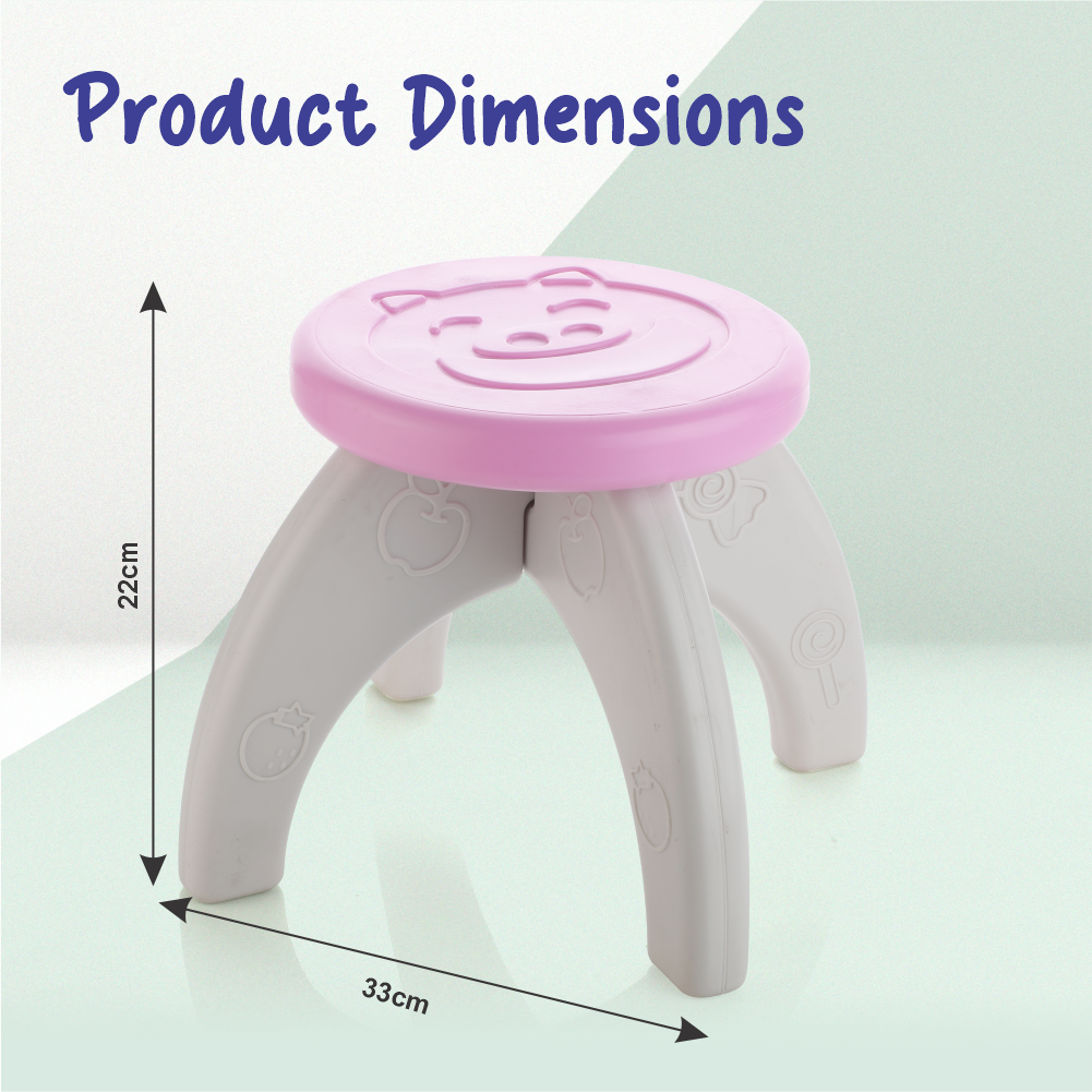 Chanak Baby Step Stool Chair for Kids | Durable HDPE Plastic Activity Seat – BIS Approved (Pink)
