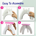 Chanak Baby Step Stool Chair for Kids | Durable HDPE Plastic Activity Seat – BIS Approved (Pink)