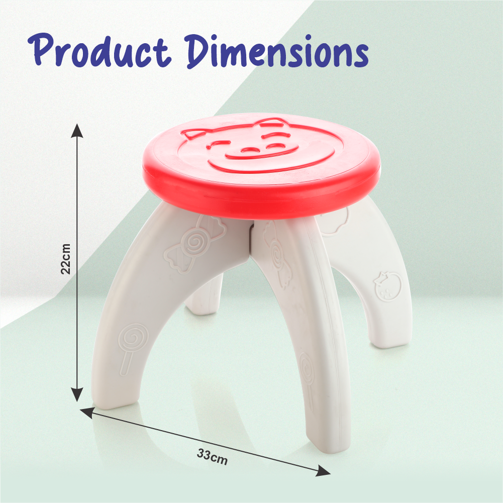 Chanak Baby Step Stool Chair for Kids | Durable HDPE Plastic Activity Seat – BIS Approved (Red)